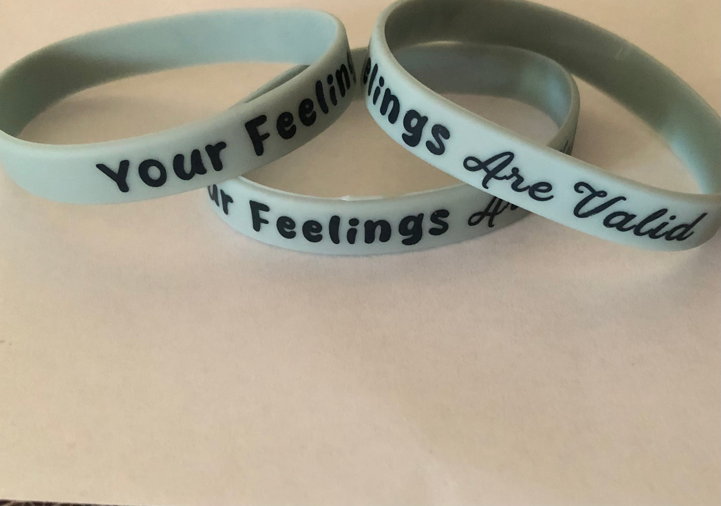Your feelings are valid bracelet Rubber band bracelet with positive affirmation