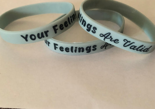 Your feelings are valid bracelet Rubber band bracelet with positive affirmation