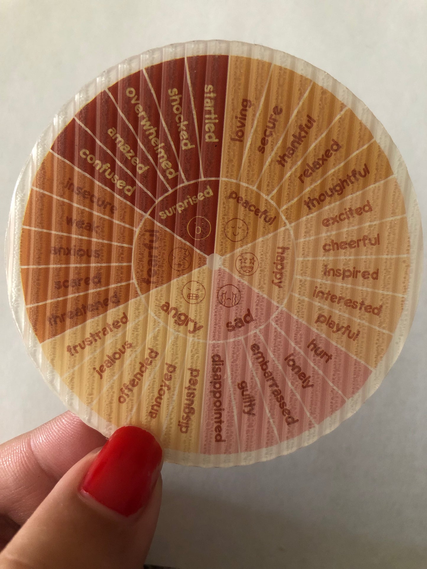 Emotion wheel sensory sticker for anxiety relief