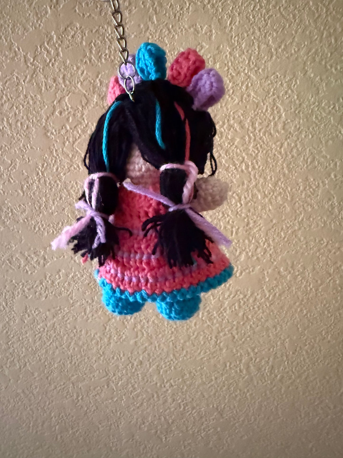 Muñeca Lele Crochet Keychain