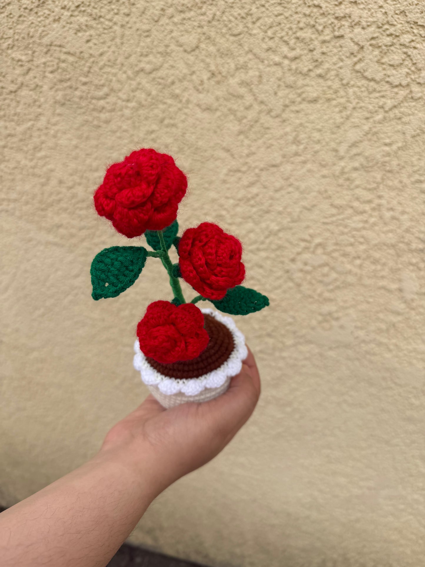 Crochet flower pot