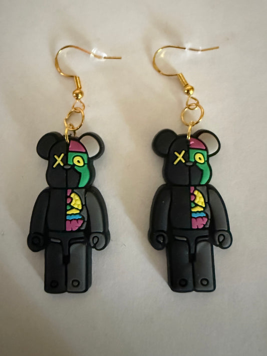 Mechanical bear earrings