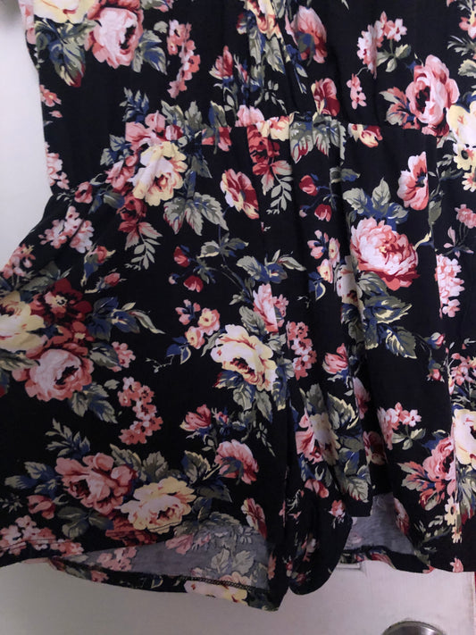 Floral Short Sleeve Wide Leg Romper Shorts Jumpsuit