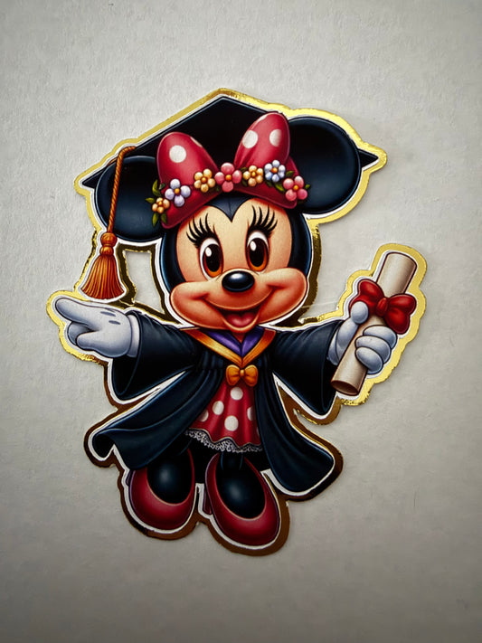 Minnie Mouse Cut Out Graduation Leis Topper