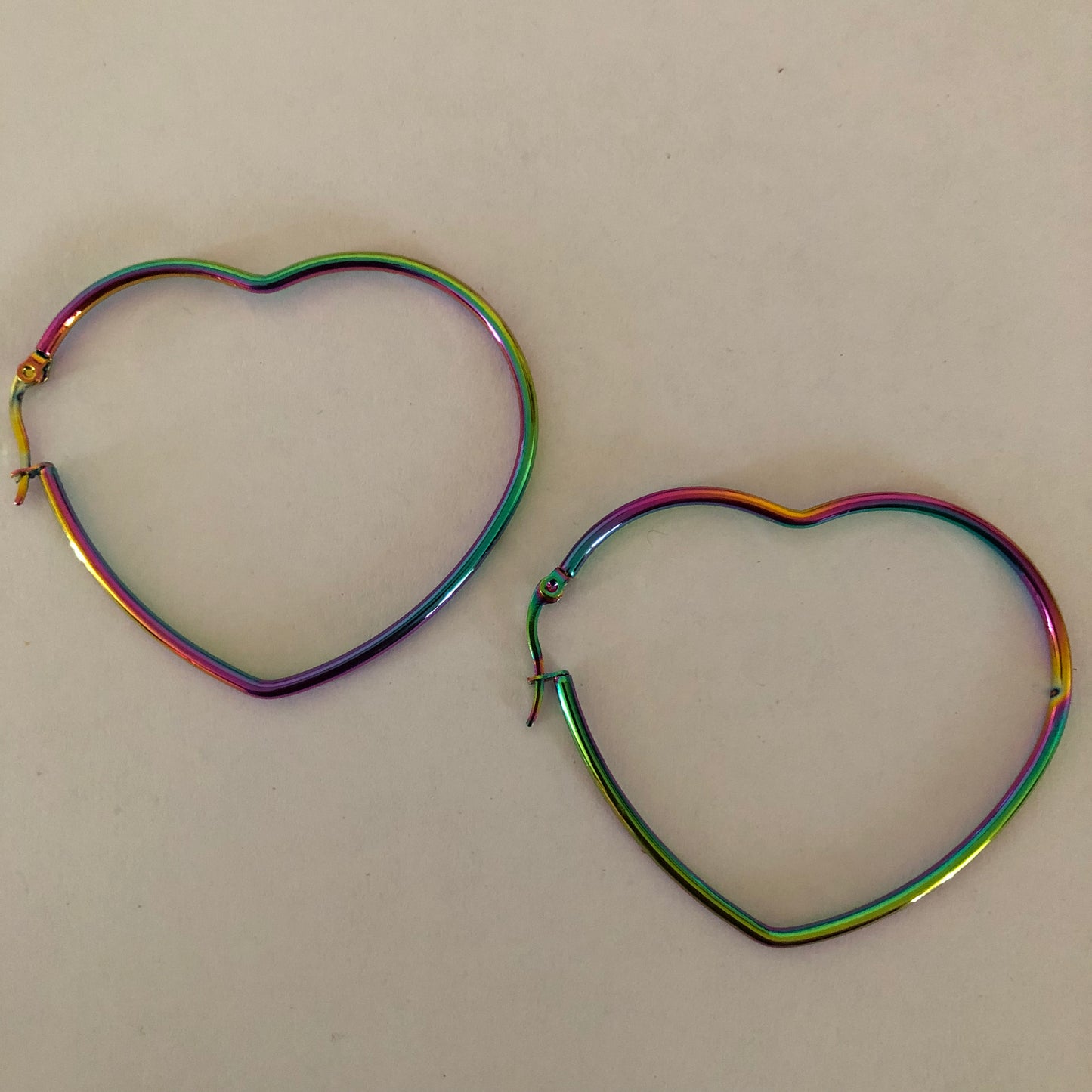 Heart shaped hoop earrings