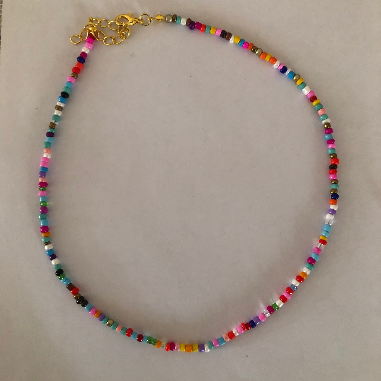 Colorful Glass seed beaded choker necklace