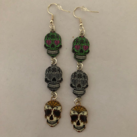 Día De Muertos Skull Calavera Earrings