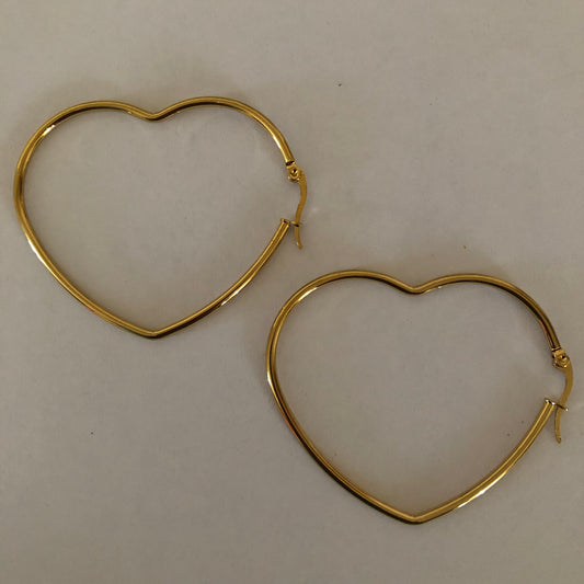 Heart shaped hoop earrings