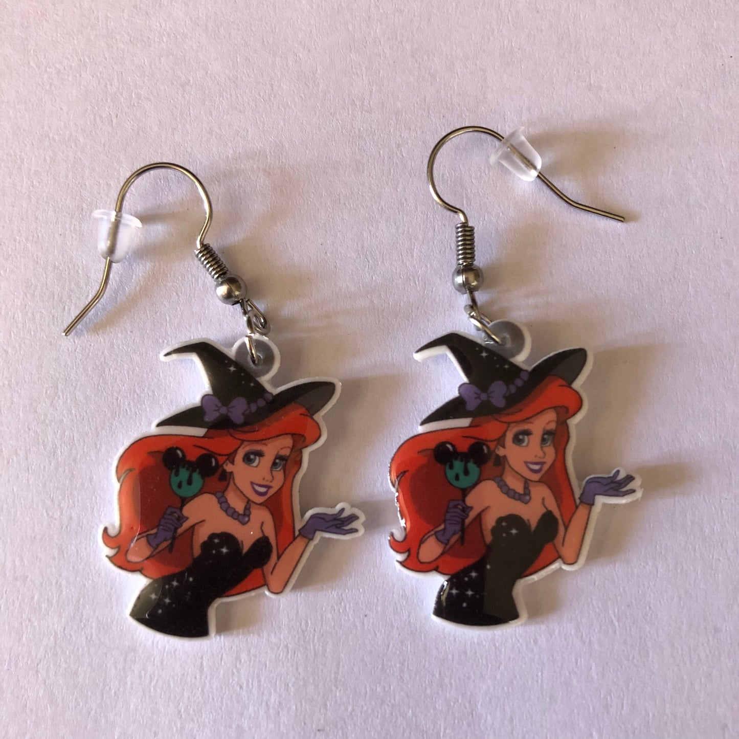Halloween Princess Little Mermaid Ariel Witch Spooky Earrings