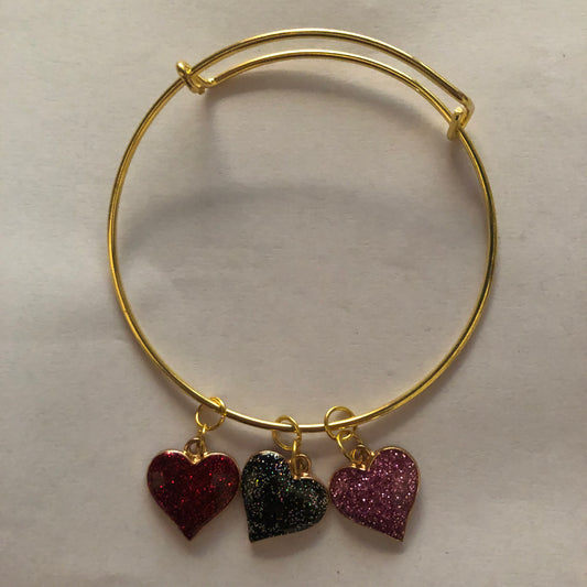 Charm Bracelet with heart-shaped charms