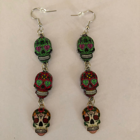 Día De Muertos Skull Calavera Earrings