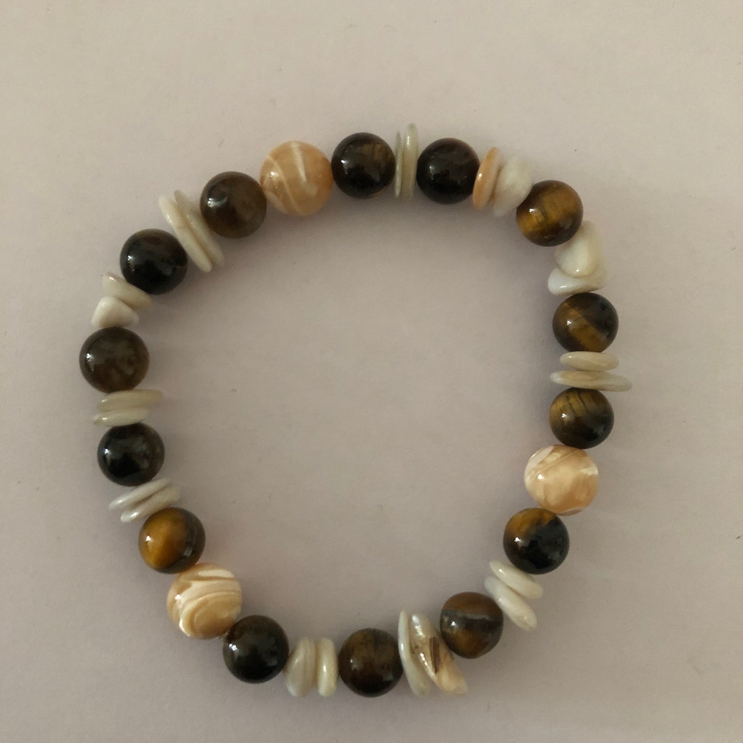 Tan Agate and Tigers eye Bracelet