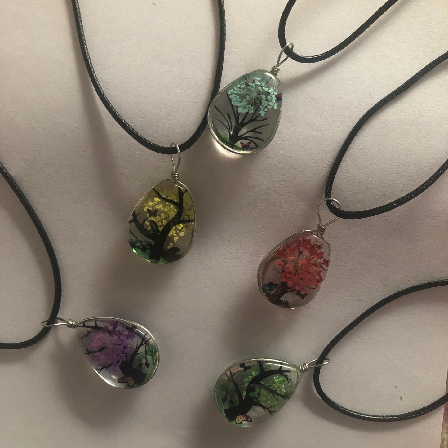 Resin Life tree necklace