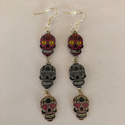 Día De Muertos Skull Calavera Earrings