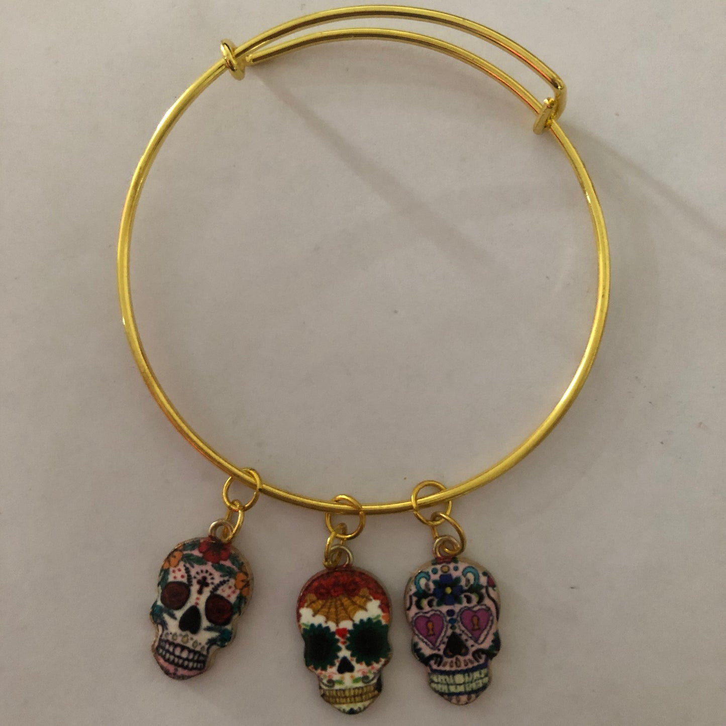 Día De Muertos Skull Calavera Charm Bracelet