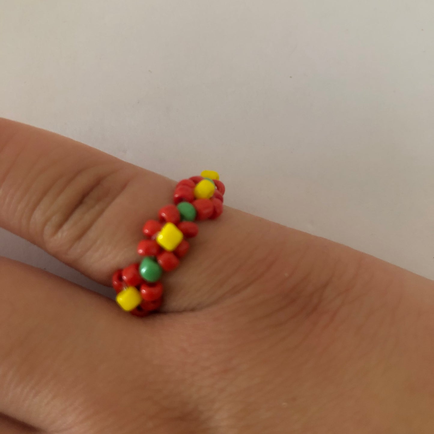 Flower beaded ring
