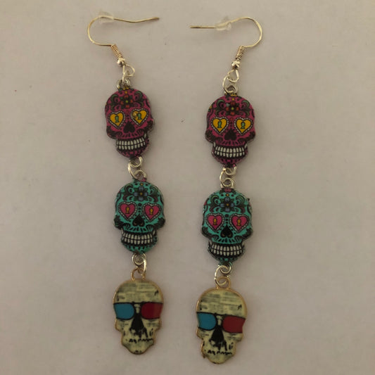Día De Muertos Skull Calavera Earrings