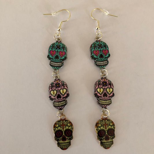 Día De Muertos Skull Calavera Earrings