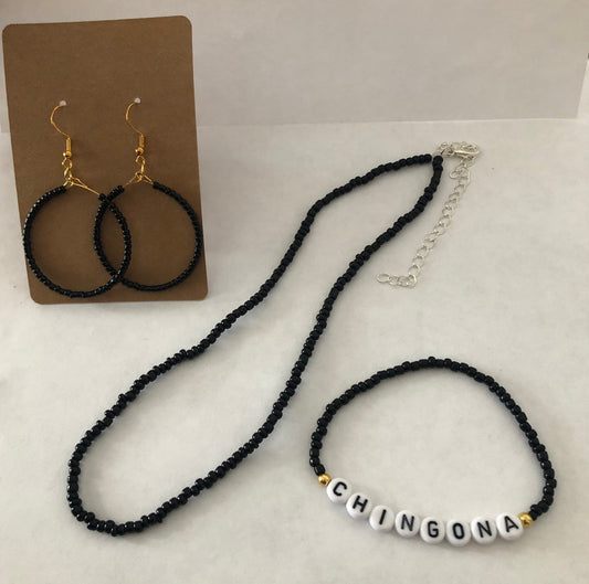 Chingona empowering jewelry set