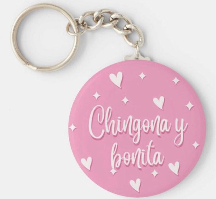 Chingona y bonita keychain