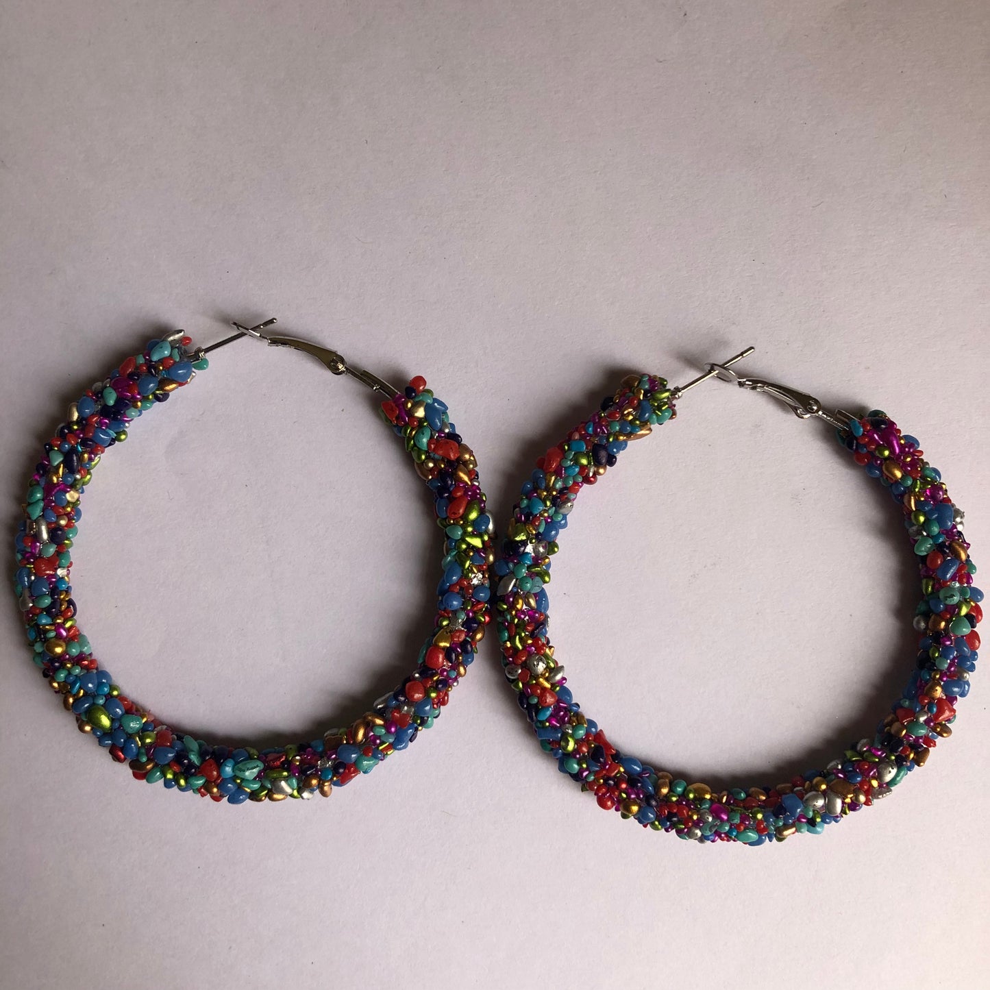 Beaded hoop earrings