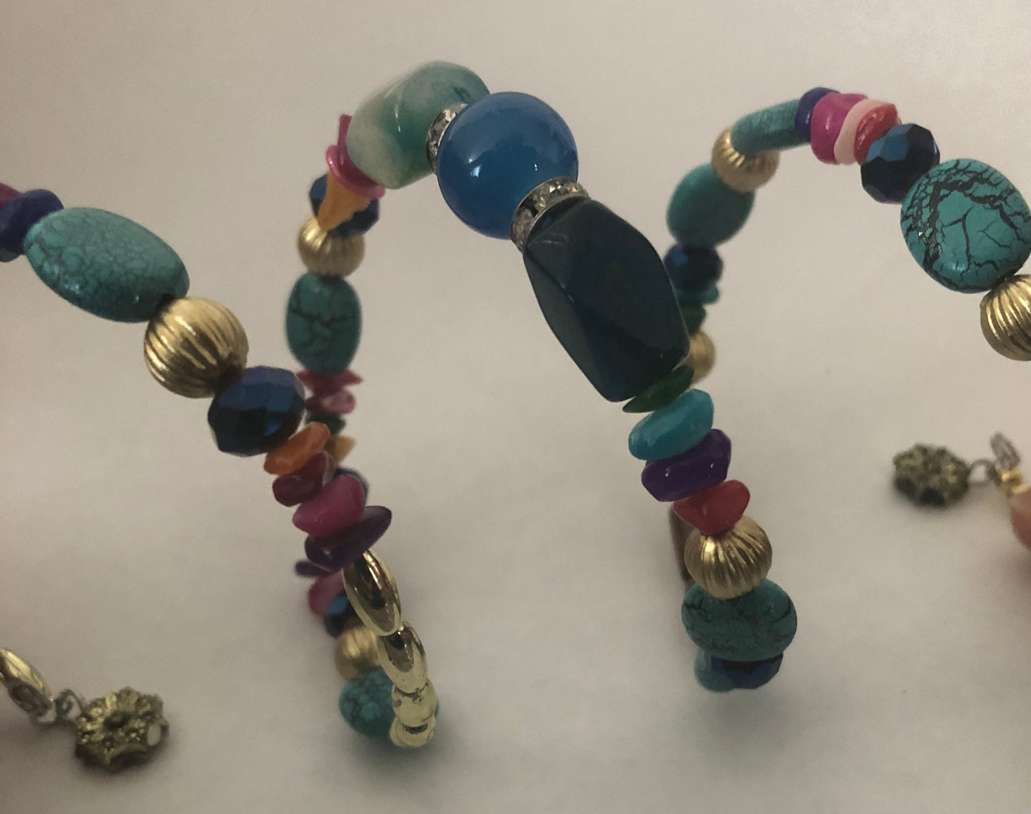 Jewelry set | Wire wrapped bracelet and earrings