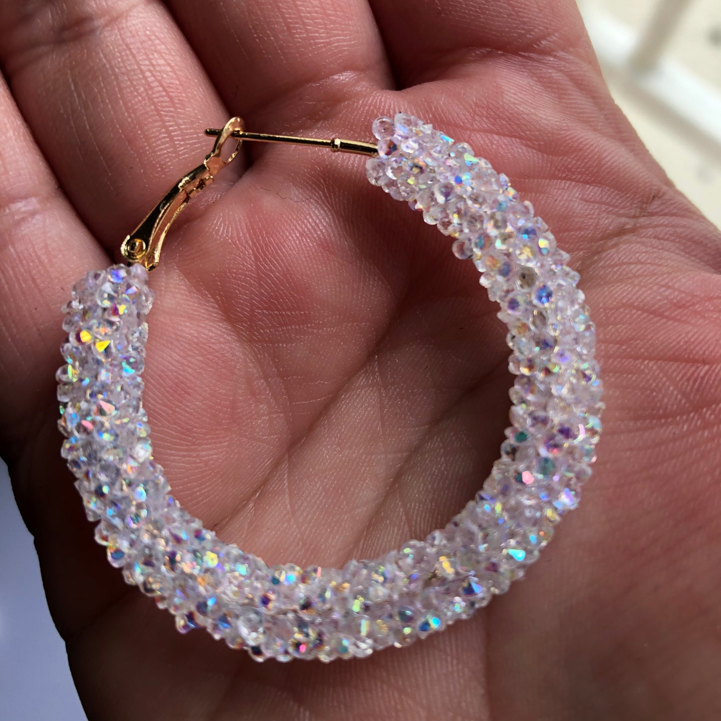 Beaded hoop earrings