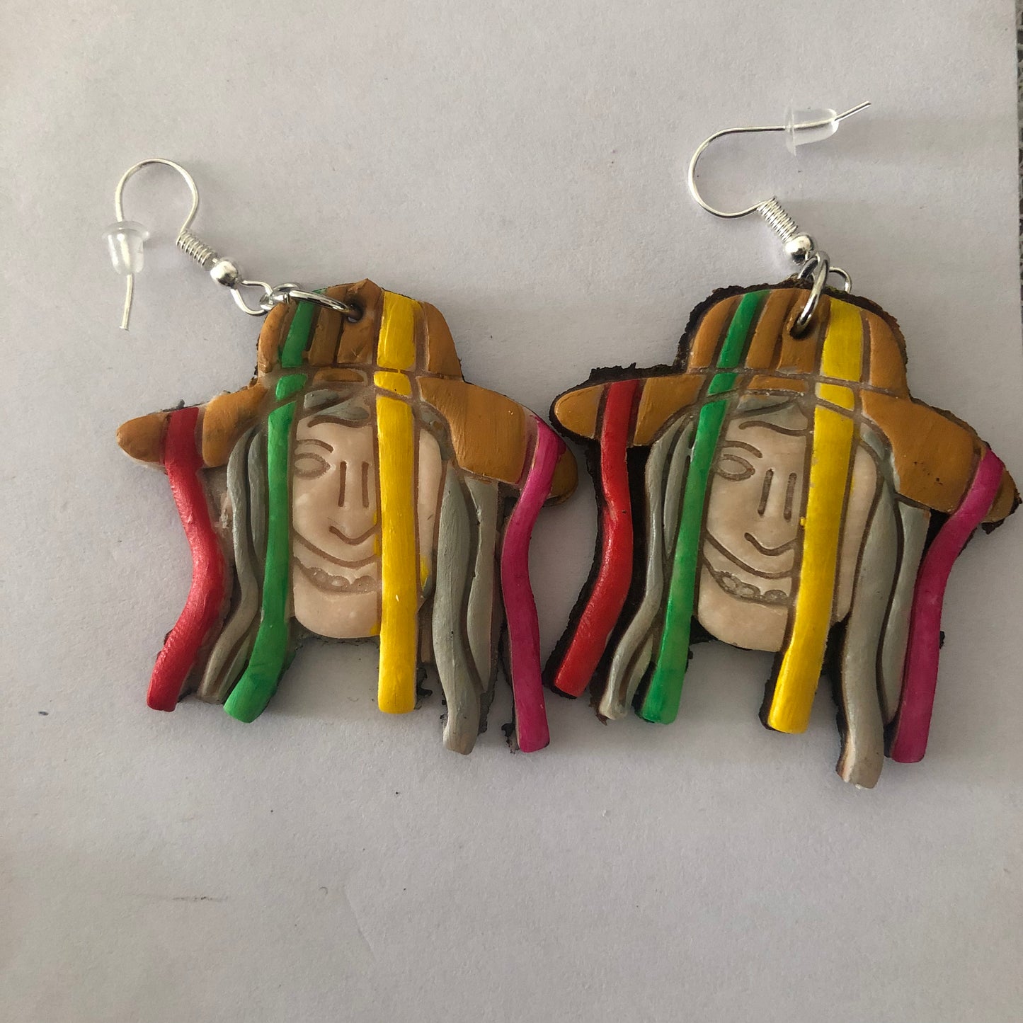 Máscara/Mask de la danza de los viejitos polymer clay earrings