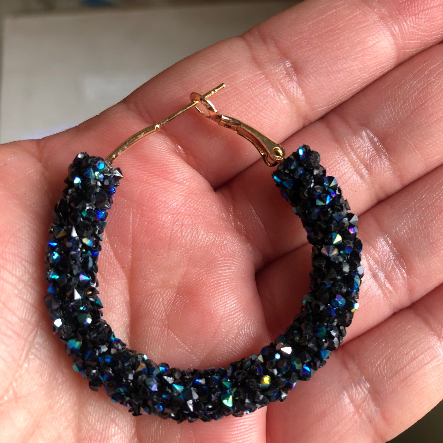 Beaded hoop earrings