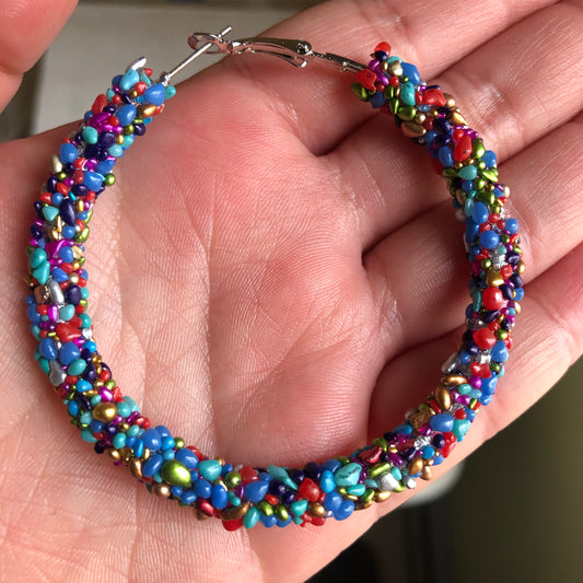 Beaded hoop earrings