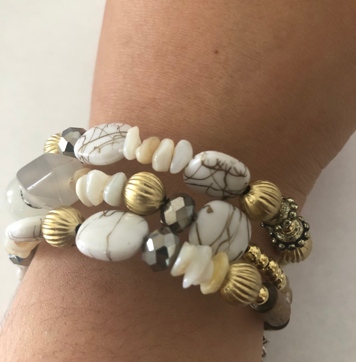 Jewelry set | Wire wrapped bracelet and earrings