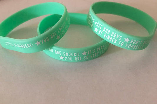 Mental health reminders bracelet Rubber band bracelet with positive affirmations