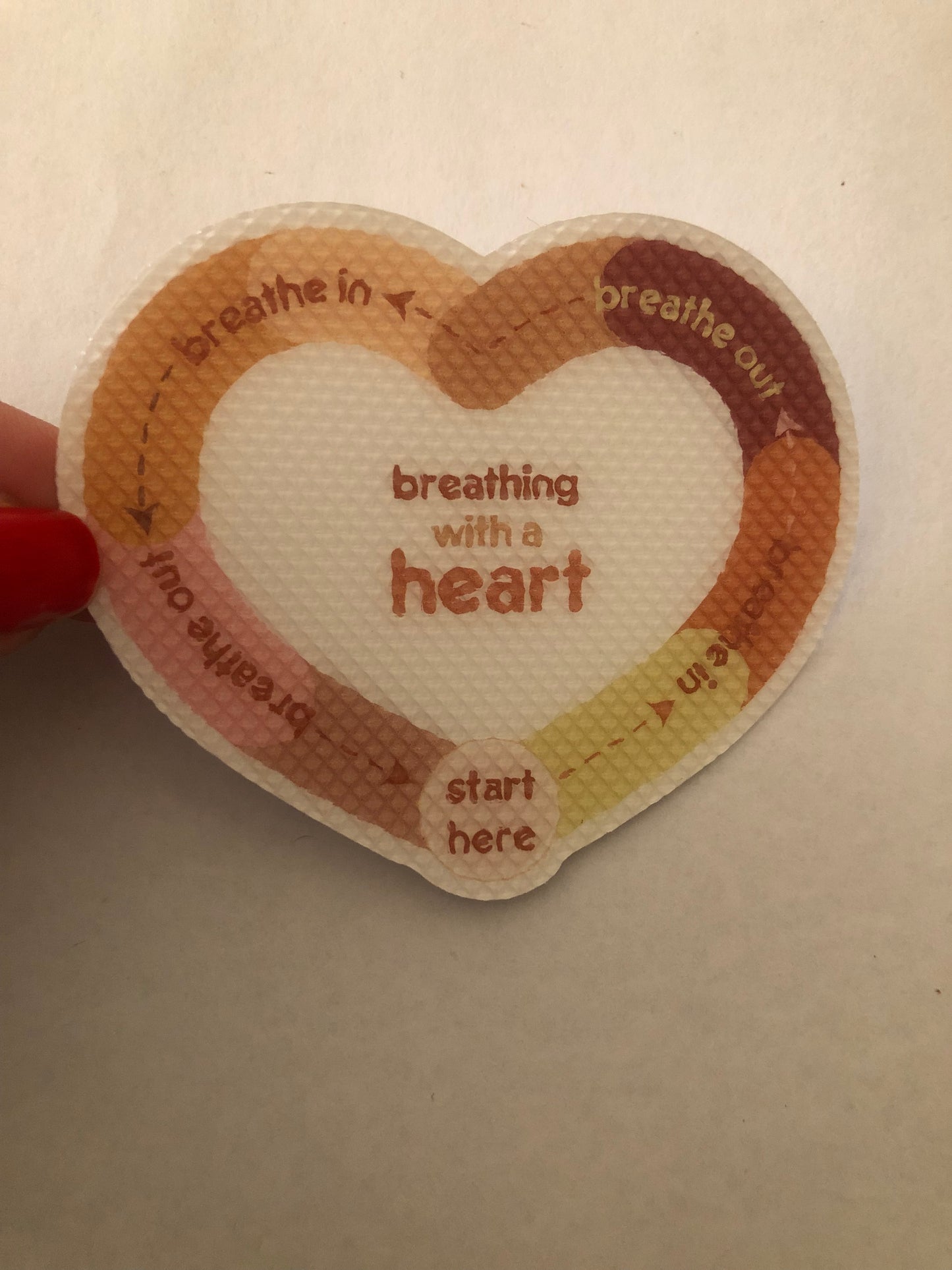 Heart breathing sensory sticker for anxiety relief