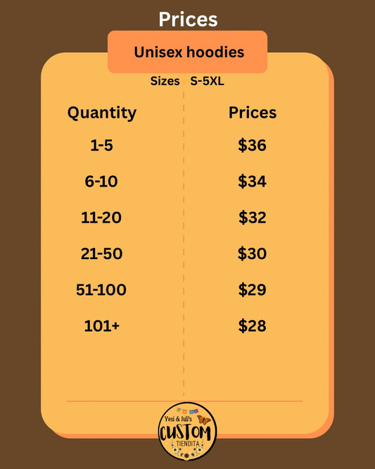 Custom Unisex Hoodies Sizes S-5XL with DTF Transfers