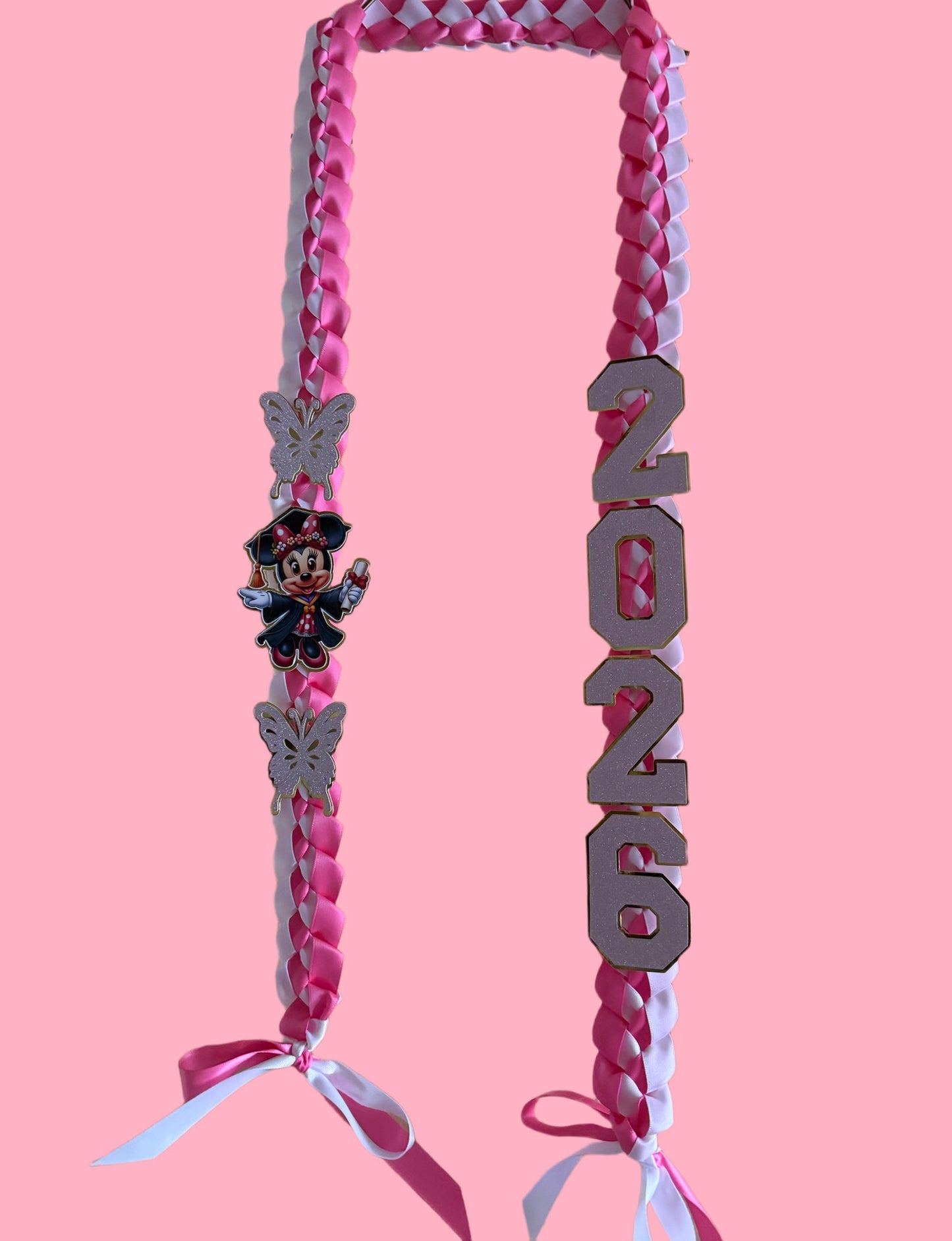 Class of 2026 Minnie Mouse Graduation Leis
