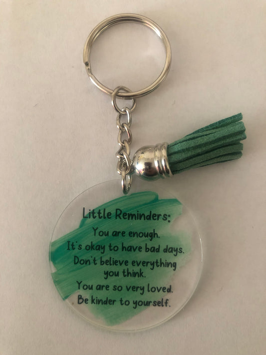 Mental health reminders keychain