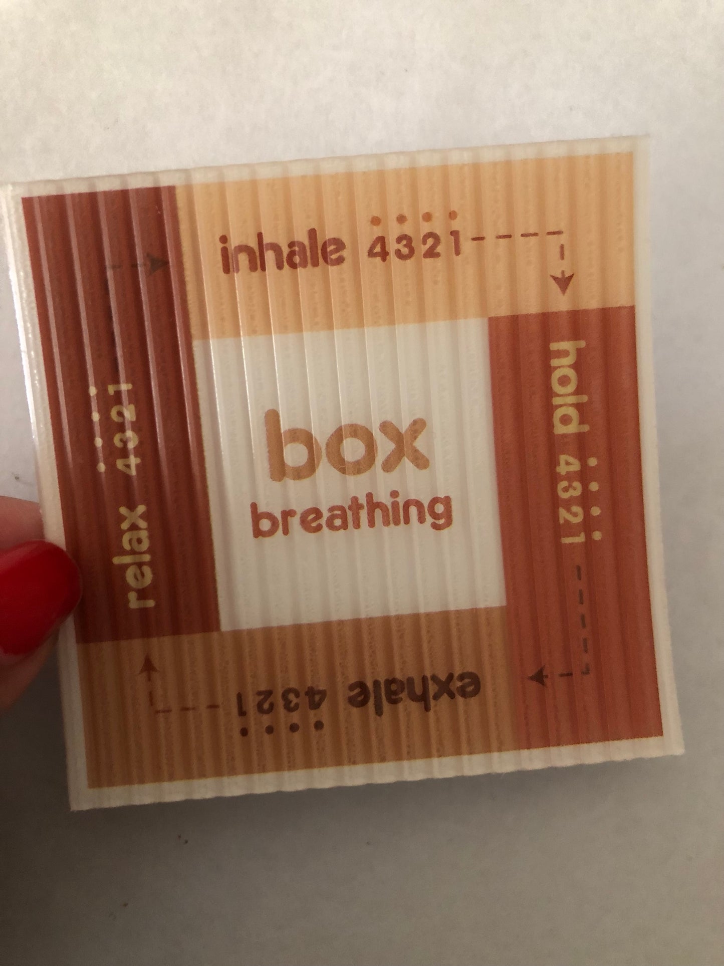 Box breathing sensory sticker for anxiety relief