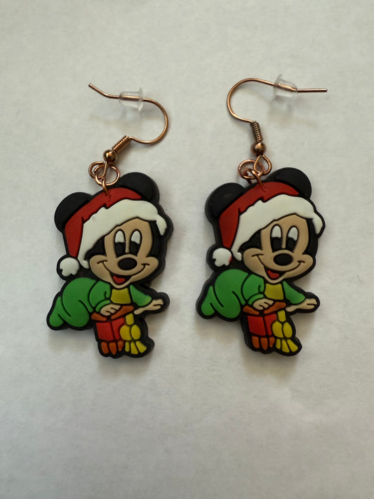 Christmas Mickey Mouse earrings