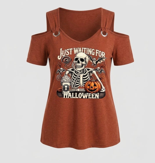 Just waiting for Halloween short sleeve top