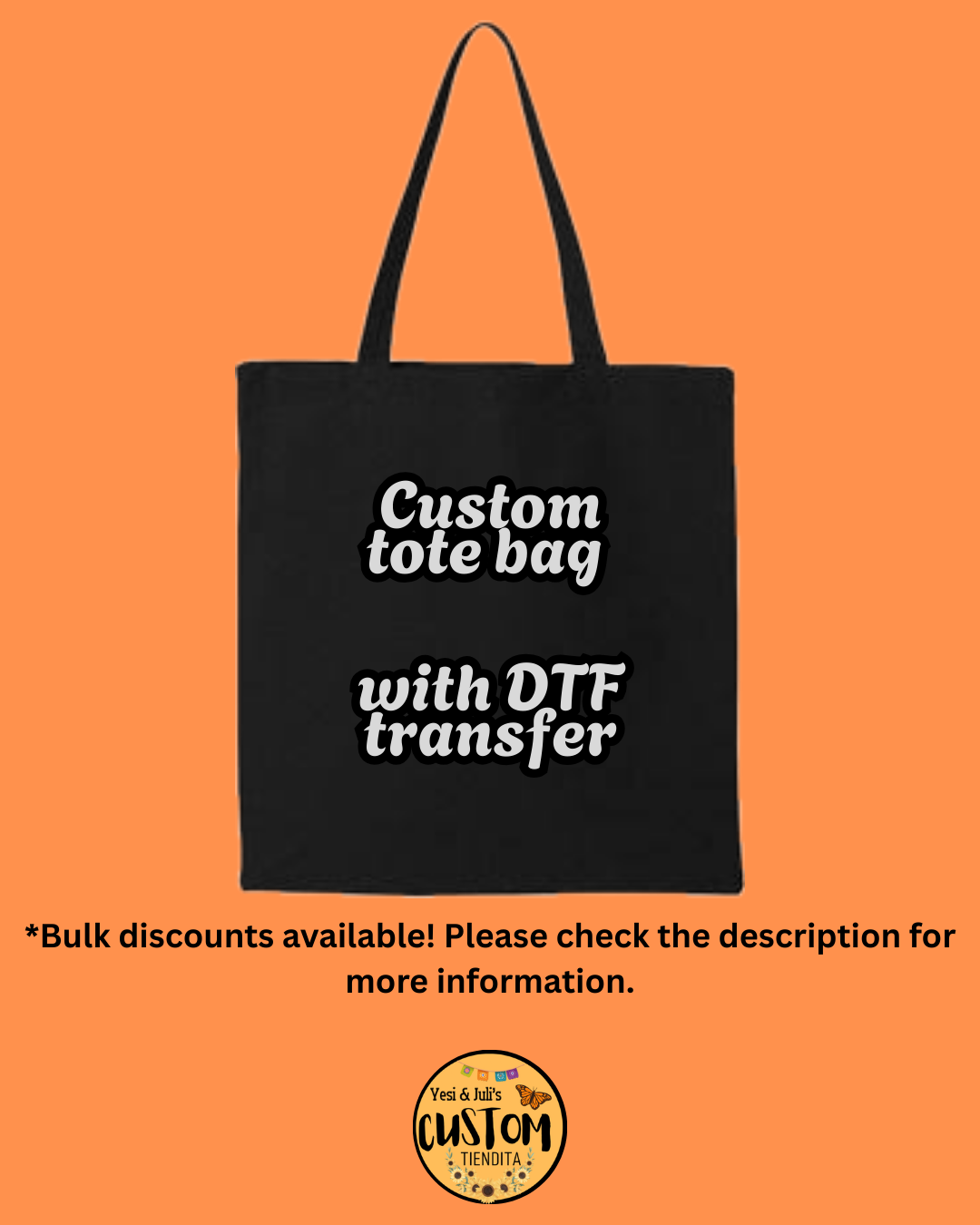 Custom Tote Bags with DTF Transfers