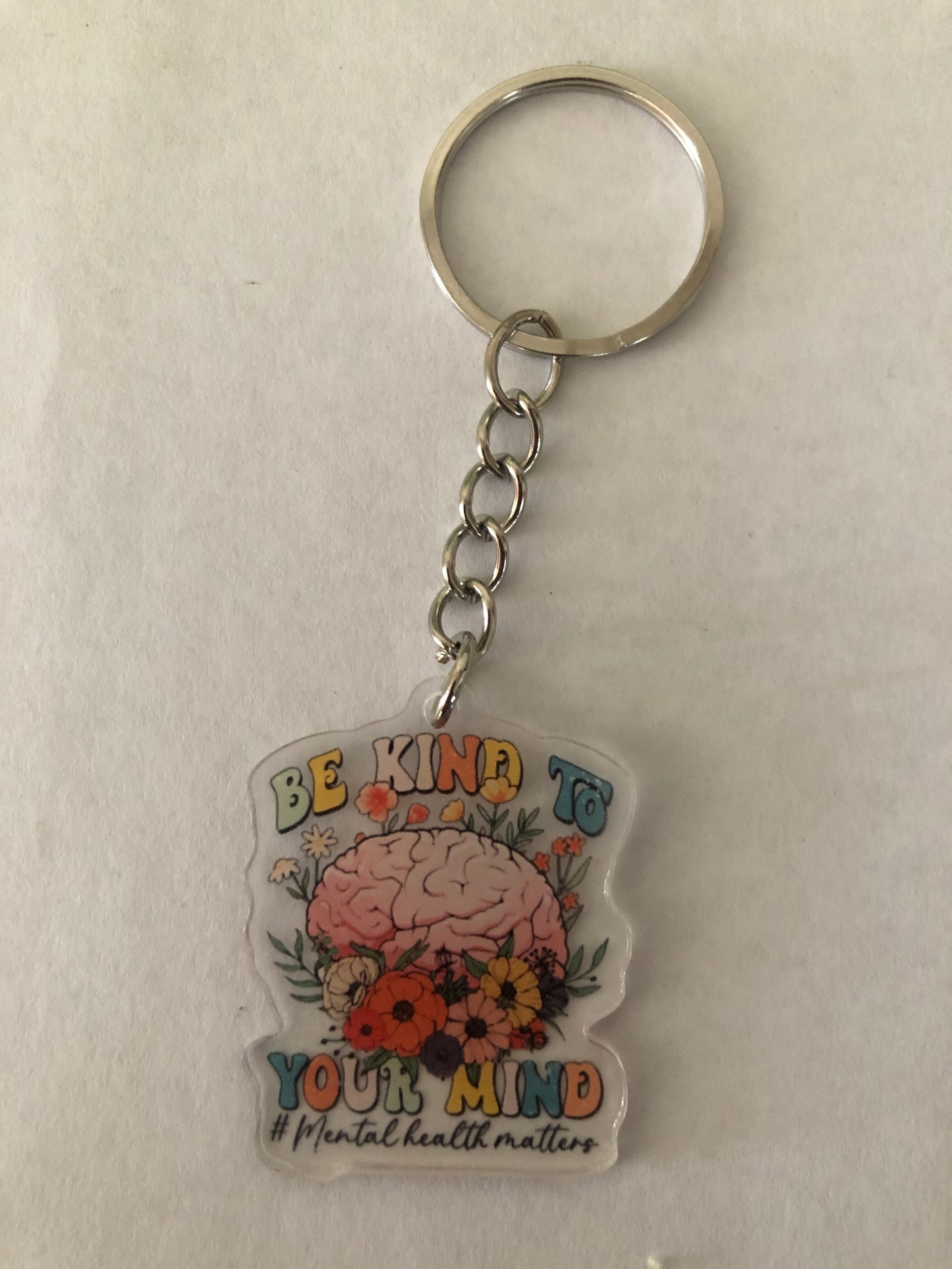 Be kind to your mind Mental health matters keychain