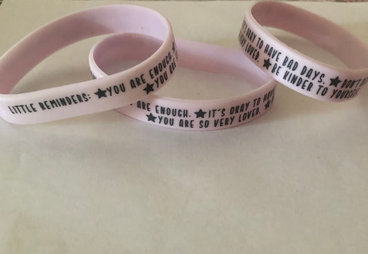 Mental health reminders bracelet Rubber band bracelet with positive affirmations