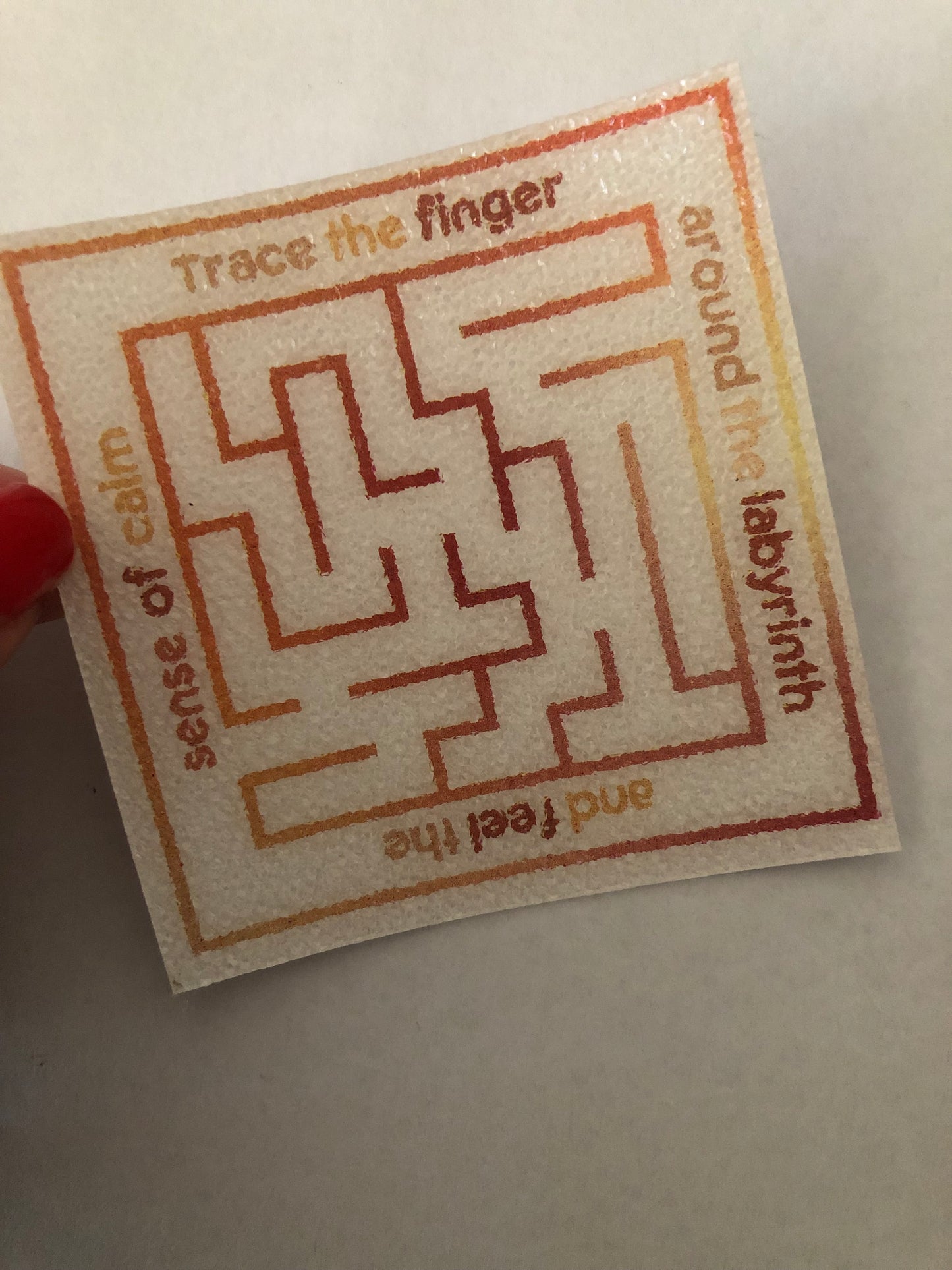 Labyrinth breathing sensory sticker for anxiety relief