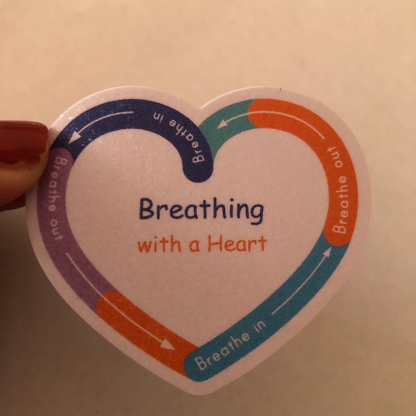 Heart breathing sensory sticker for anxiety relief