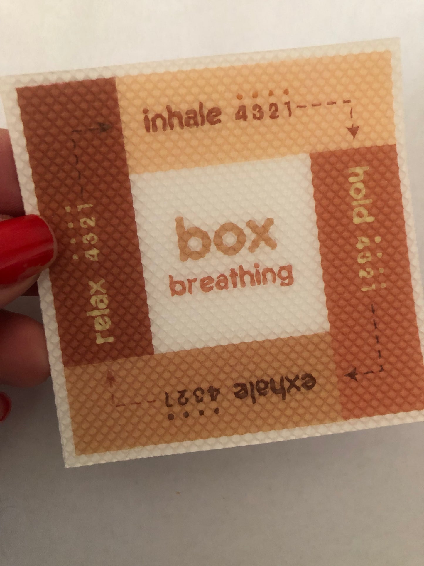 Box breathing sensory sticker for anxiety relief