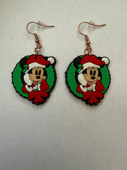 Christmas Minnie Mouse earrings