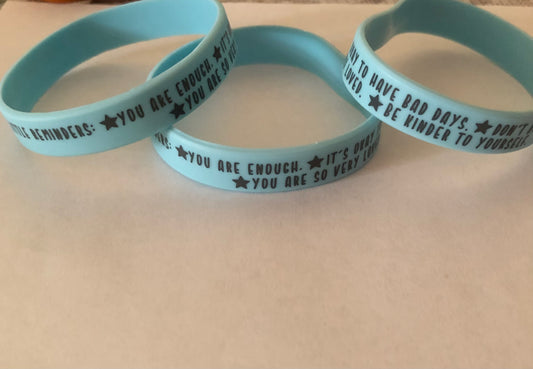 Mental health reminders bracelet Rubber band bracelet with positive affirmations