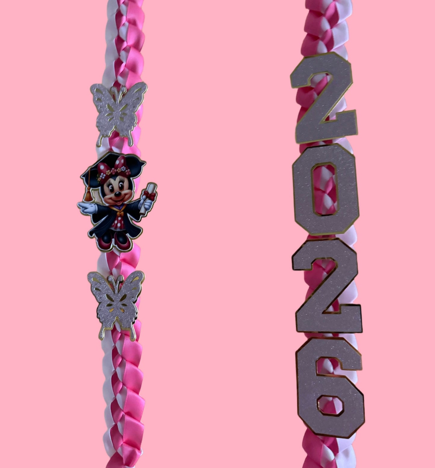 Class of 2026 Minnie Mouse Graduation Leis