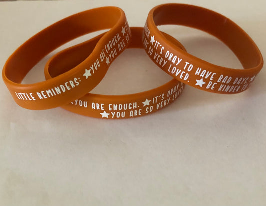 Mental health reminders bracelet Rubber band bracelet with positive affirmations