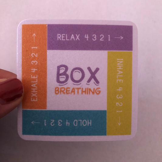 Box breathing sensory sticker for anxiety relief